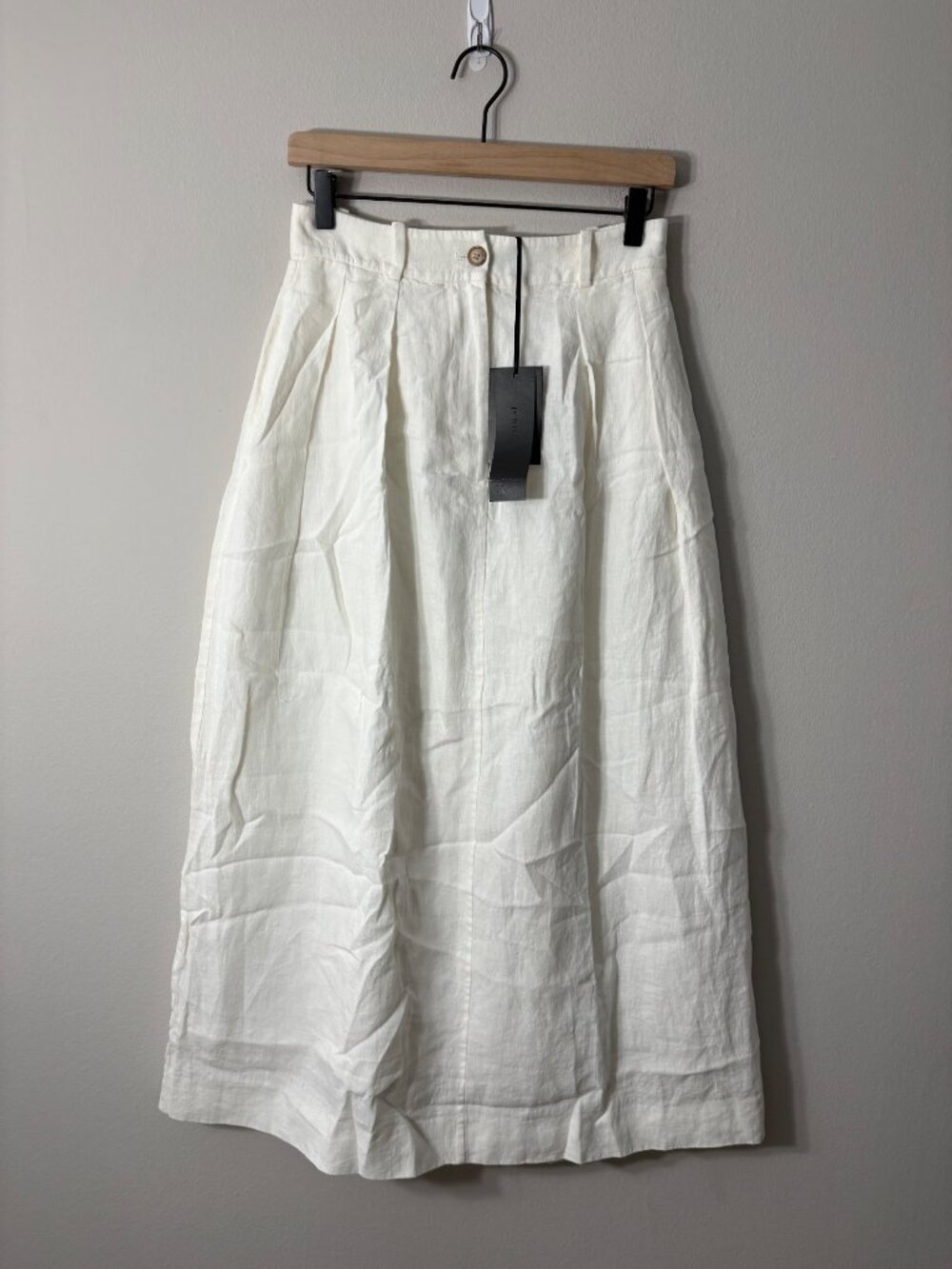 NEW Jenni Kayne Annabel Linen Midi Skirt Ivory Lightweight XS Casual Bohemian - Picture 2 of 10